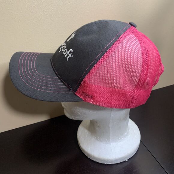 Moogsoft Embroidered Adjustable Snapback Trucker Hat Cap Gray/Pink - Picture 3 of 9